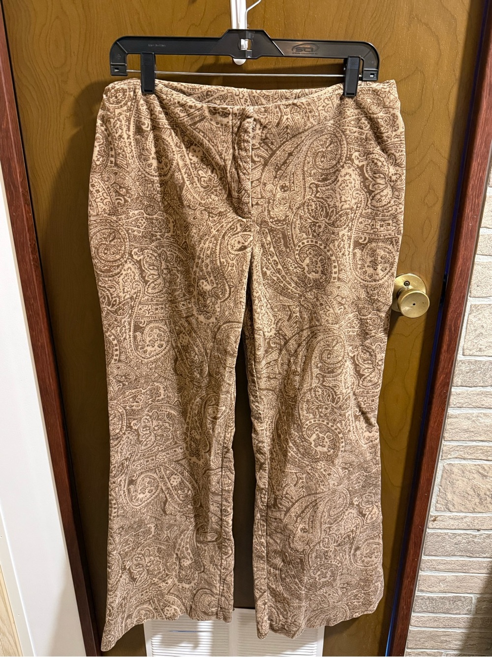 Paisley Print Wide-Leg Pants - Neutral Beige